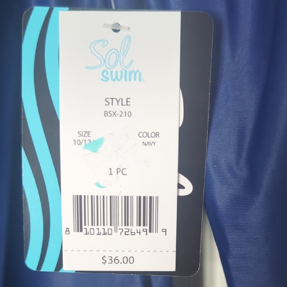 Sol Swim Kids Navy Rashguard - Picture 4 of 7